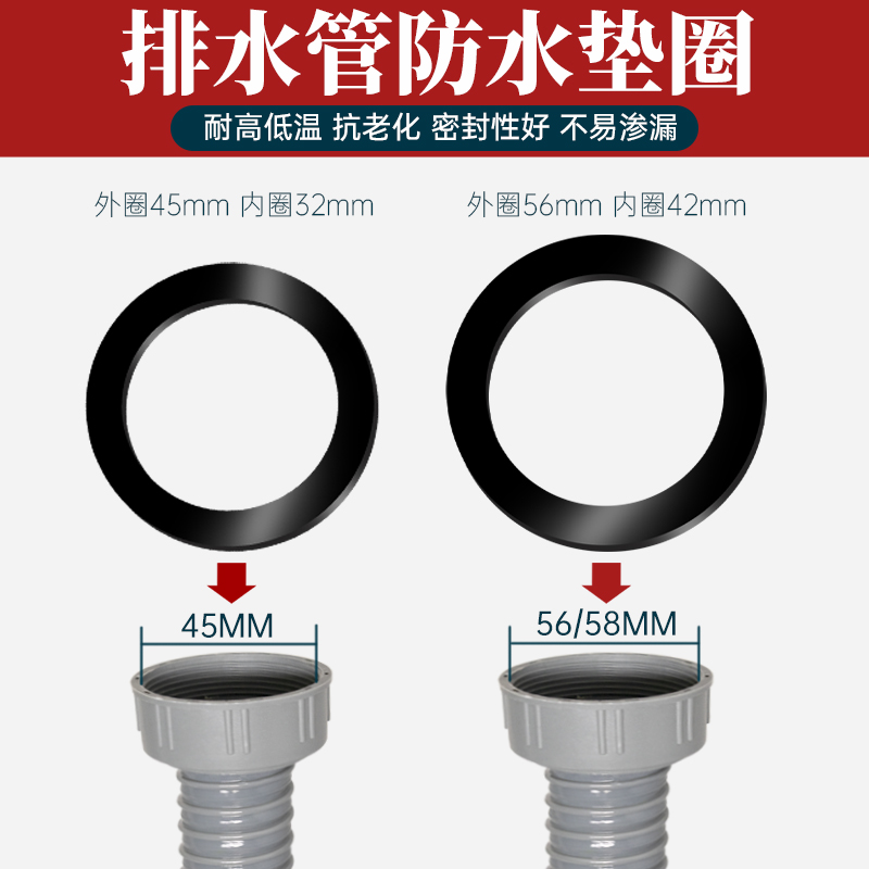 厨房水槽下水管密封圈