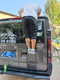 江铃福顺车顶行李架爬梯侧爬梯侧挂梯子改装车顶架行李框铝合金