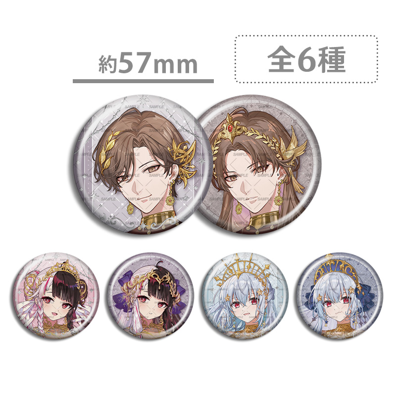 彩虹社 SMC组 6th周年 吧唧徽章 叶加濑冬雪 加贺美隼人 夜见蕾娜