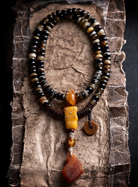 卡杰格朵.缠丝纹理的羊角念珠