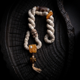 卡杰格朵.原创设计星月菩提斜切大肠佛珠手串顺白108颗双圈手链