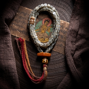 【犷琢系列】卡杰格朵藏式驼骨佛珠手串牦牛骨手链骨珠盘玩108颗