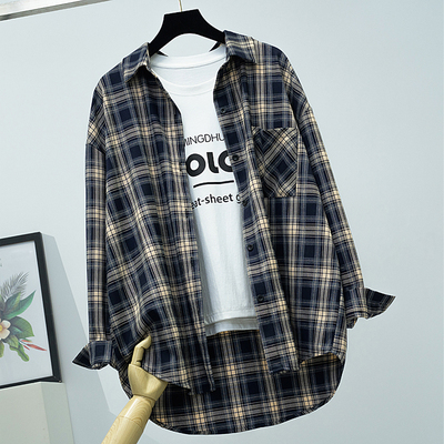 做工细质量好，宽松格子衬衫女厚