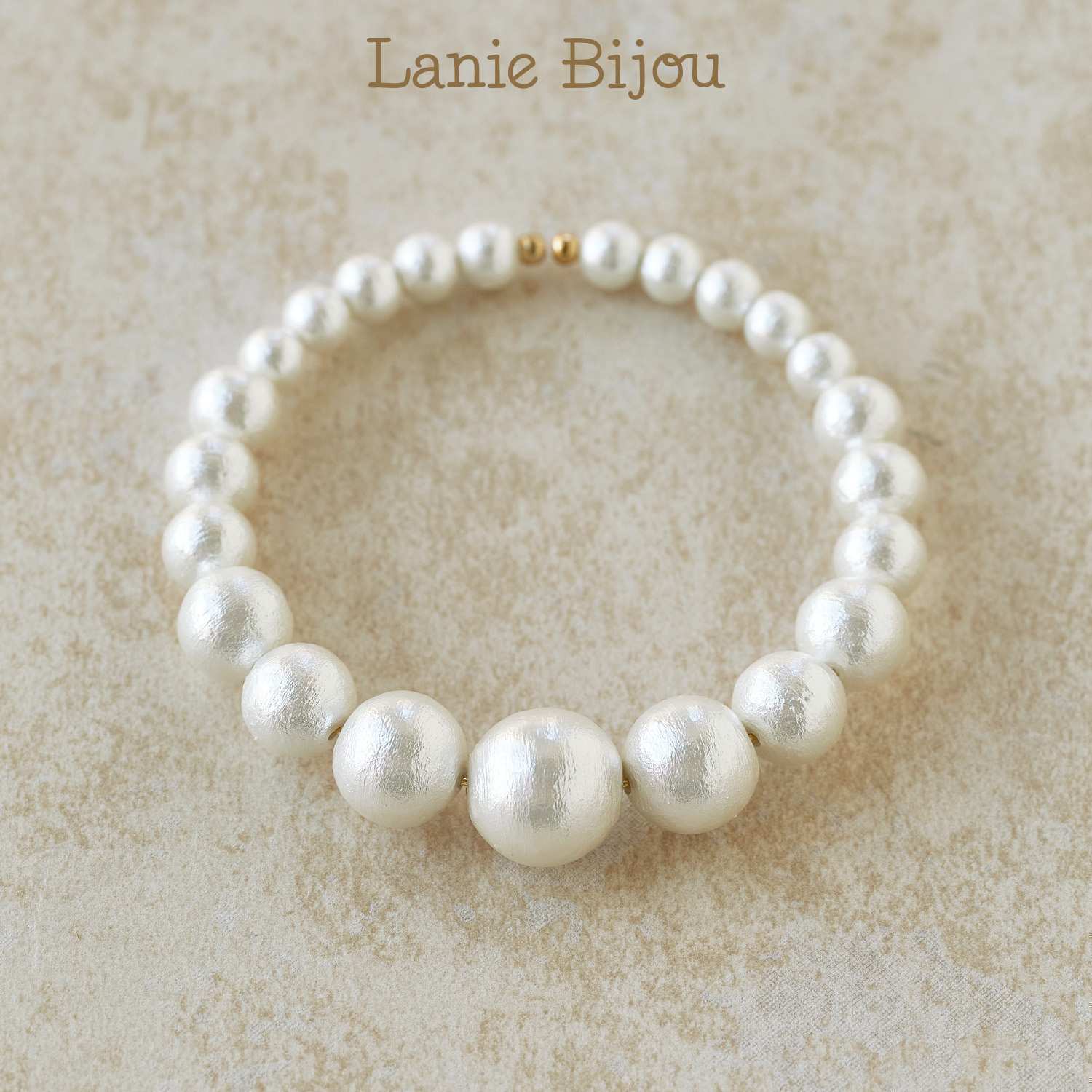 日本贵和棉花珍珠百搭弹力手镯女