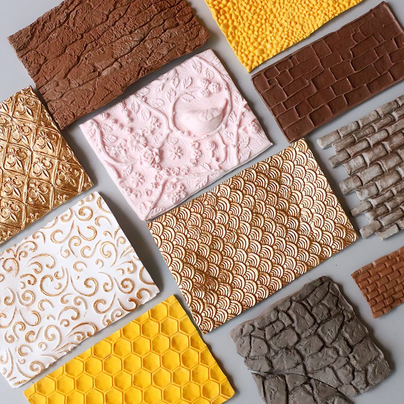 中式浪花菱格纹欧式小卷模具