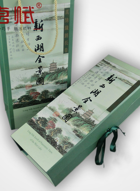 新西湖全景图 丝绸织锦画杭州旅游纪念特产 中国风特色礼品送老外