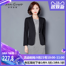 小西服春秋 短款 女士外套休闲职业修身 黑色长袖 新款 2019春装 小西装