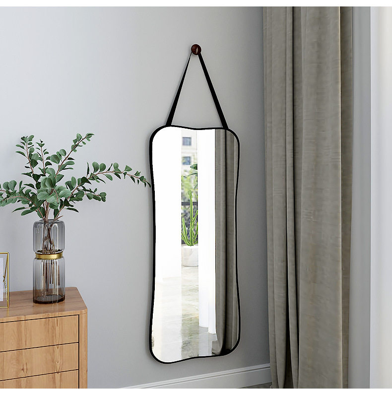 简约异形全身穿衣镜子贴墙自粘家用壁挂式免打孔挂墙网红拍照试衣