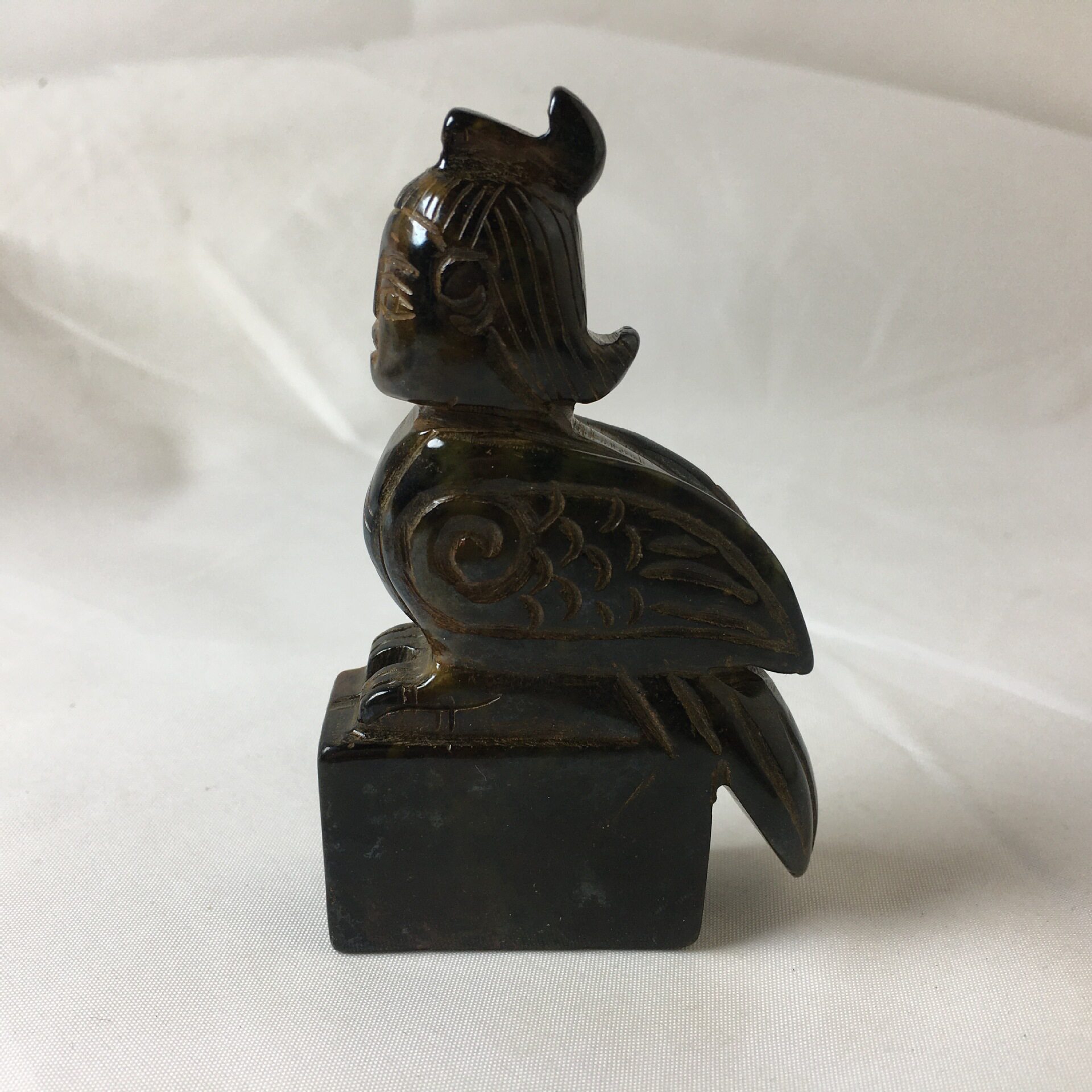 古玩收藏做旧玉石玉器工艺品雪花玉兵马俑人物小摆件d区129号