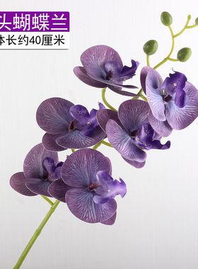 高档PU蝴蝶兰仿真花假花仿真花卧室客厅酒店前台茶几装饰摆件