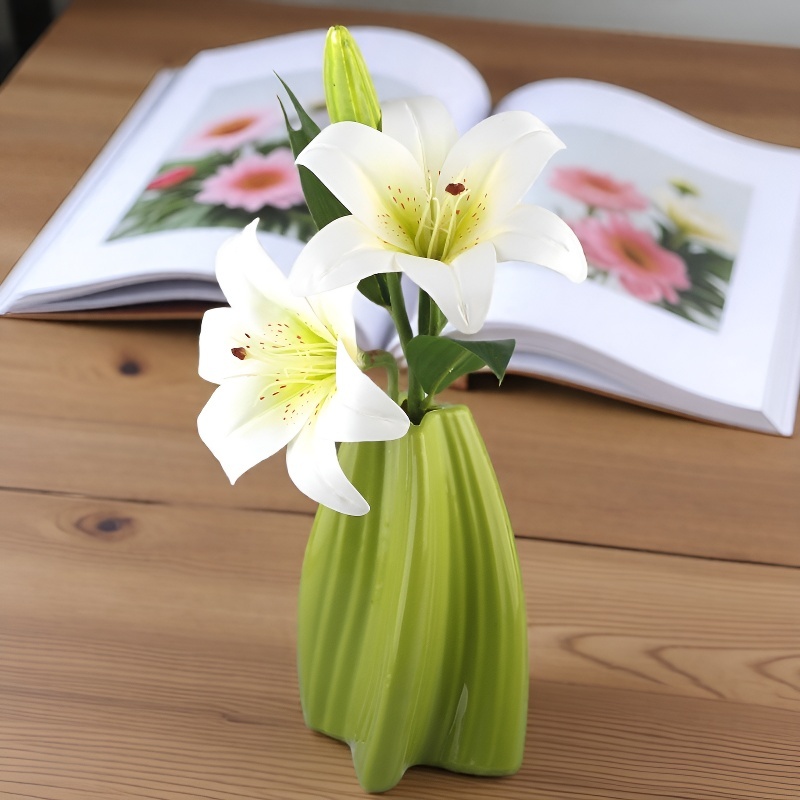 仿真花百合花假花摆设客厅餐桌装饰品插花束花艺摆件高级感逼真