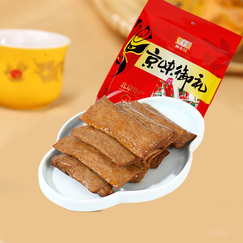 御食园笋尖素肉卷500g开袋即食大豆制品休闲零食手撕夹笋豆干素食