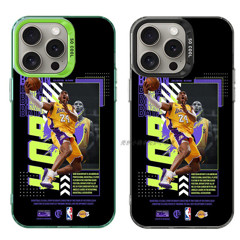 大孔硬壳手机壳适用苹果iPhone17Pro16Max13Pro15XS14XR8X7plus12SE11 科比篮球