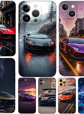 磨砂软手机壳适用苹果iPhone161514Pro Max mini13ProXSXRX87plus1211SE 兰博基尼跑车赛车