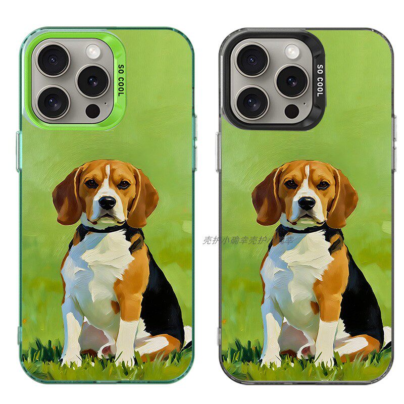 大孔硬壳手机壳适用苹果iPhone17Pro16Max13Pro15XS14XR8X7plus12SE11 米格鲁猎兔犬比格犬