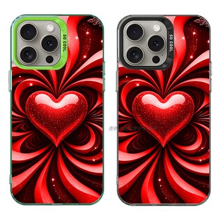 红色爱心 大孔硬壳手机壳适用苹果iPhone17Pro16Max13Pro15XS14XR8X7plus12SE11