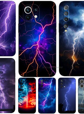 磨砂软手机壳适用小米15 14 13T1010S11 12 12X12S13PRO 雷暴闪电
