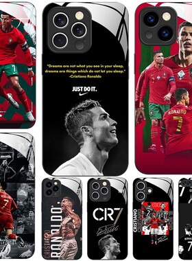 玻璃手机壳适用苹果iPhone 17 16 16e15 14Pro12Max13Pro11XS XR X7 8plus C罗纳尔多