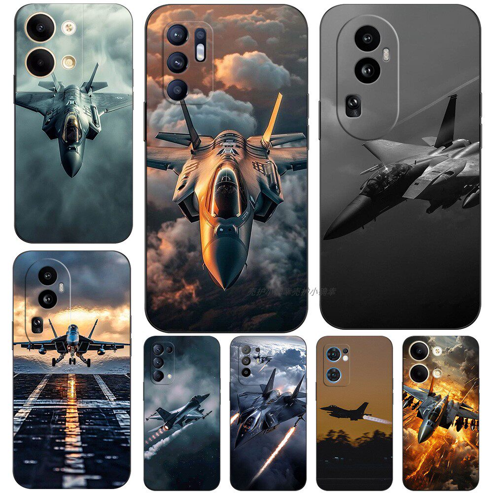 磨砂软手机壳适用OPPO A72 5G RENO13 12 11 10 9 8 7 6 5 PRO K PLUS + 空军战斗飞机