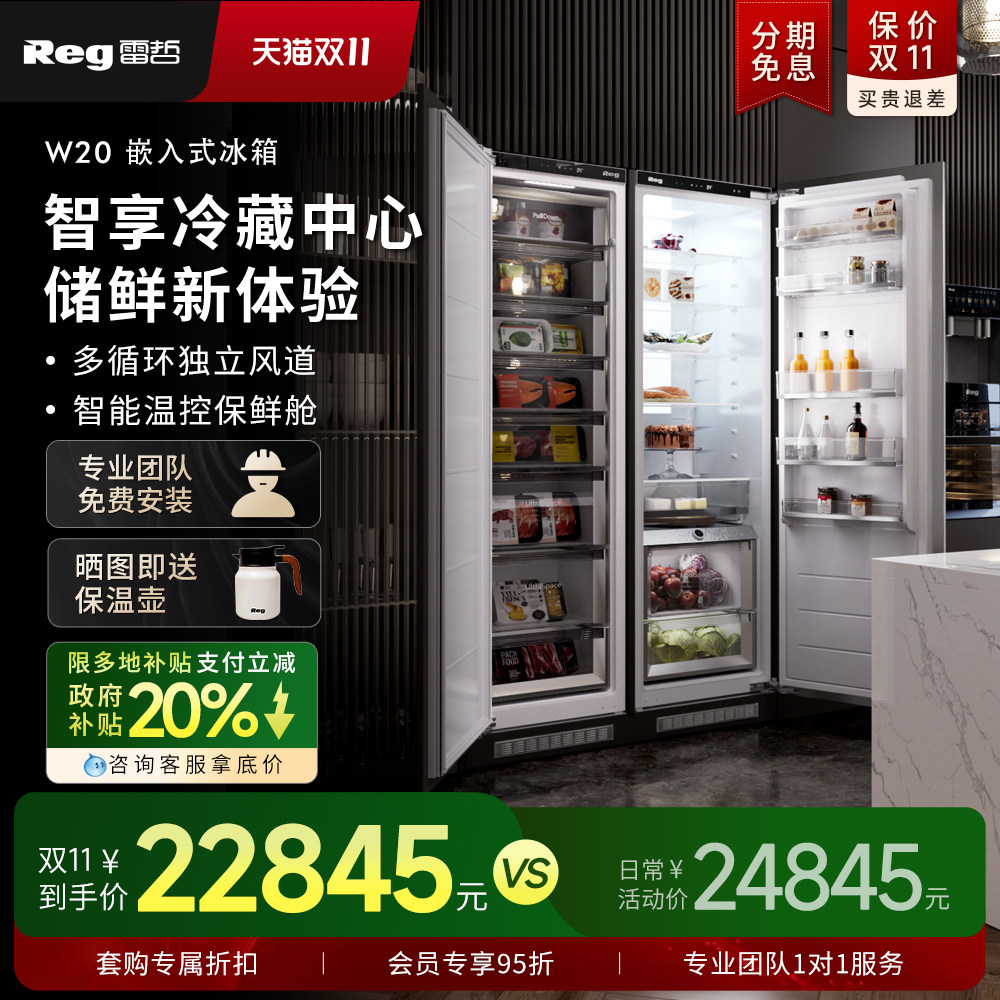 Reg雷哲W20嵌入式冰箱内嵌式橱柜定制家用