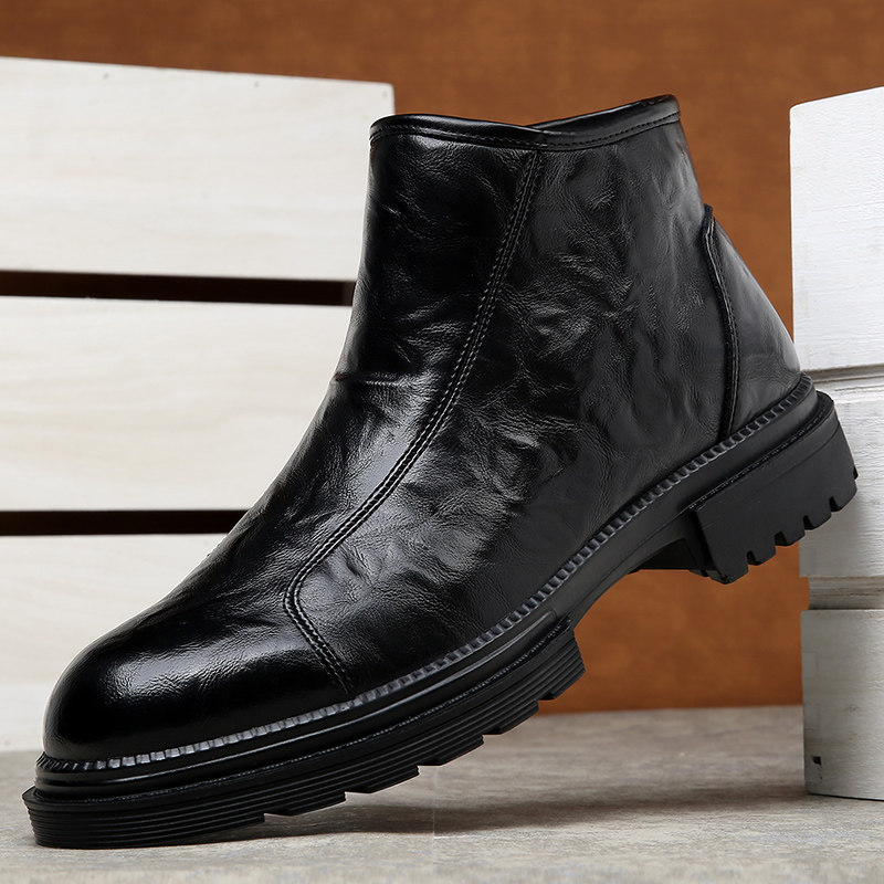 马丁靴男英伦风2025新款软皮高帮切尔西靴子真皮冬季加绒高端短靴