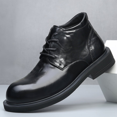 马丁靴男冬季英伦风高帮机车靴