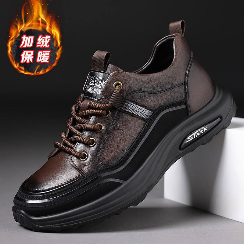 冬季棉鞋男保暖加绒休闲皮鞋百搭