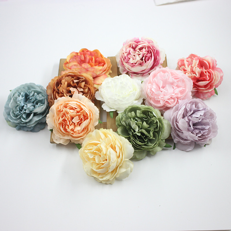 仿真洋牡丹花朵DIY小布花假花婚礼婚庆花墙花球布置装饰花花环