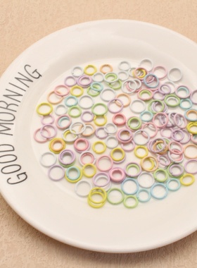 1.2*8*10糖果色开口圈小铁圈 手工连接圈diy钥匙扣饰品材料配件