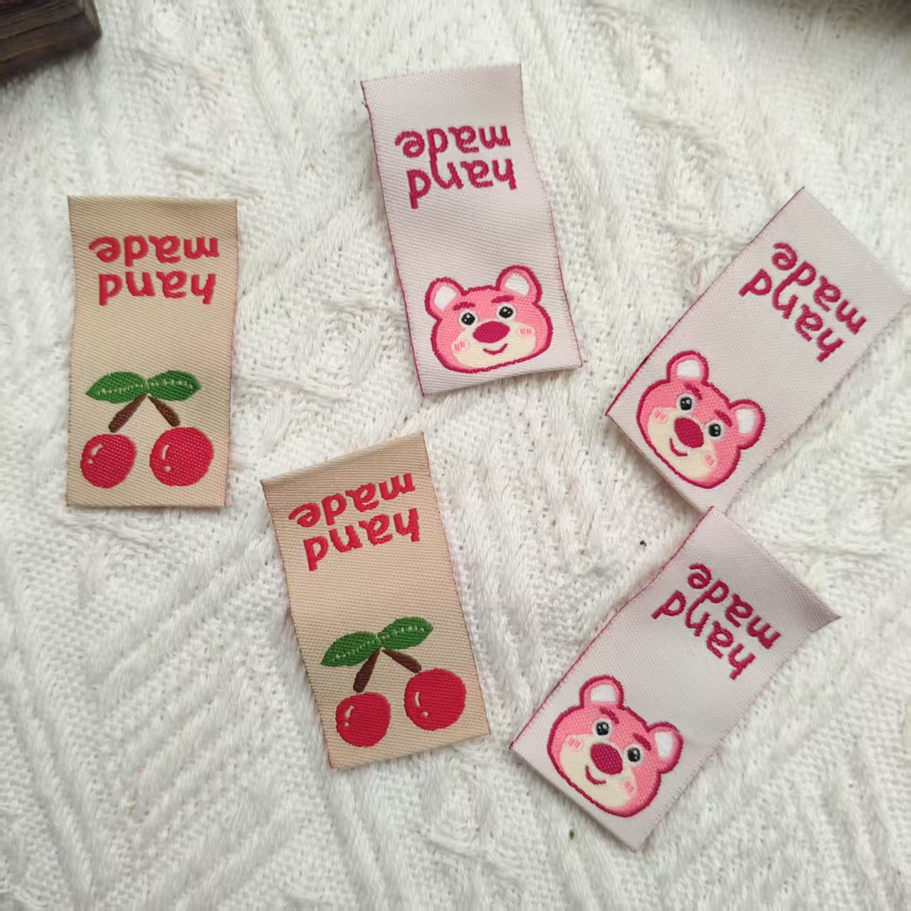 新款织唛布艺标签背标handmade布标辅料 手工diy发圈发卡装饰标签