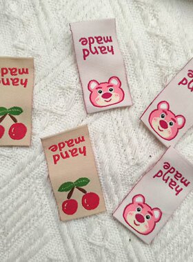 新款织唛布艺标签背标handmade布标辅料 手工diy发圈发卡装饰标签