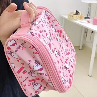 日系可爱卡通大容量小猫化妆包便携旅行手提化妆品收纳包化妆包