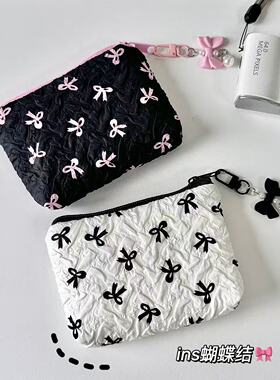 小清新蝴蝶结零钱包女大容量卡片CCD收纳包迷你口红化妆包耳机包