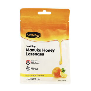 康维他麦卢卡蜂胶润喉硬糖54g蜂蜜UMF10+新西兰蜂蜜糖柠檬味 12颗