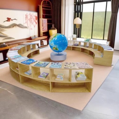 儿童学校书架幼儿园早教中心卡通创意书柜书店绘本置物架实木包装