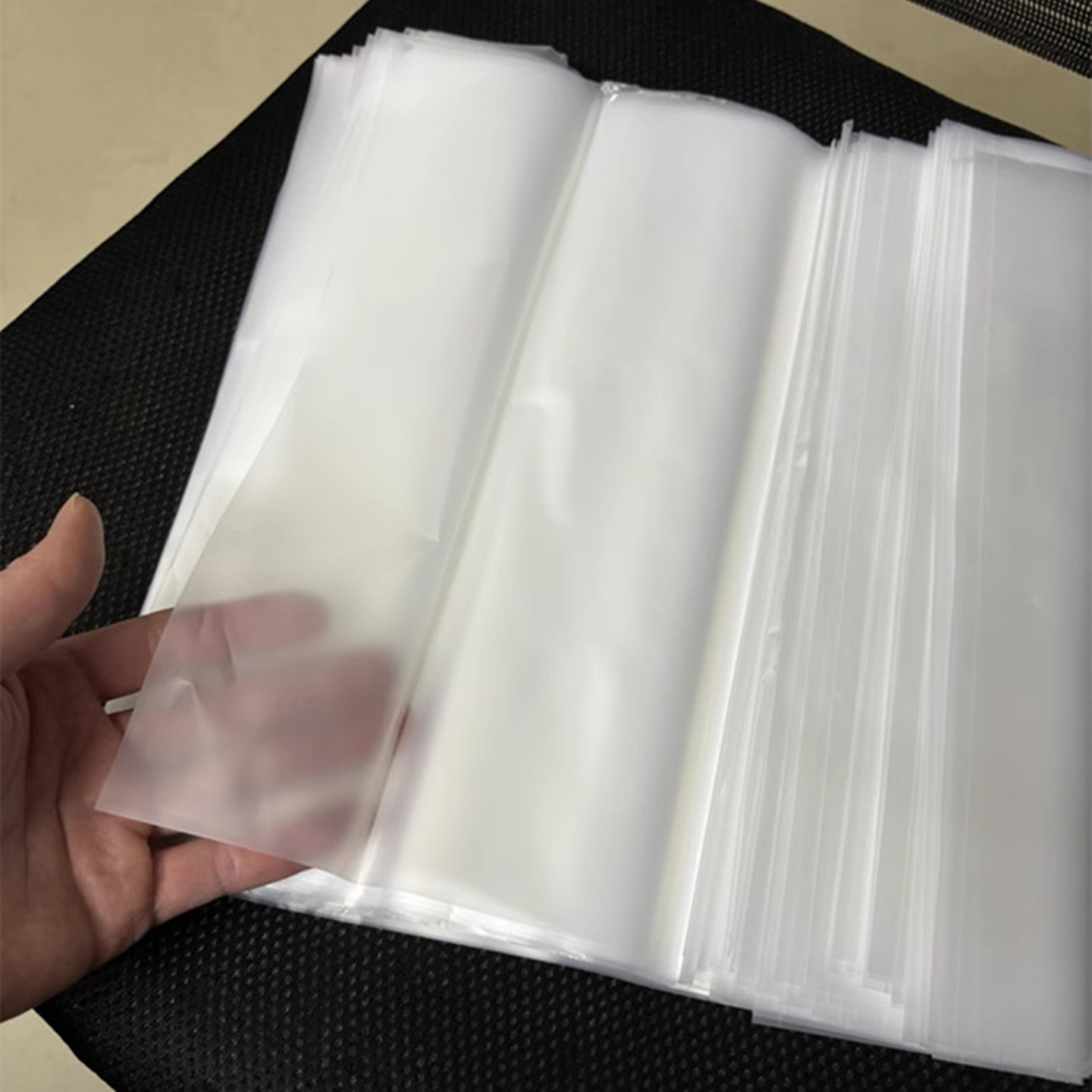 PO平口袋加厚8丝PE低压袋硬磨砂袋白色半透明塑料袋皮具包装胶袋