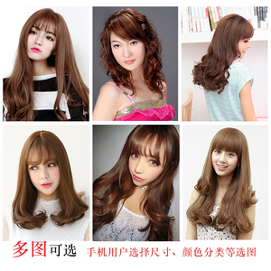 定制美发店海报写真挂图画女士时尚中长卷发理发店发发型造型图片