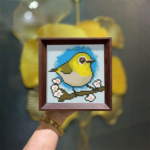 钻石画带框小鸟满钻钻石画