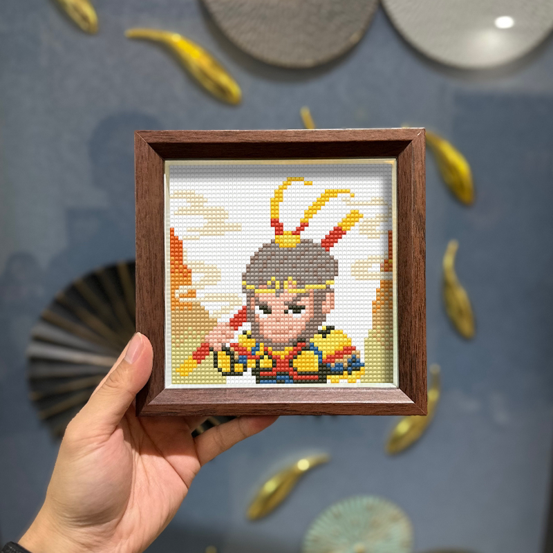 齐天大圣钻石画真玻璃相框摆台