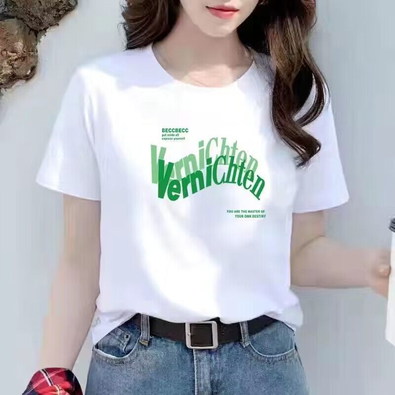 薄款短袖t恤女2025新款白色学生常规半袖宽松百搭夏装夏季女短袖