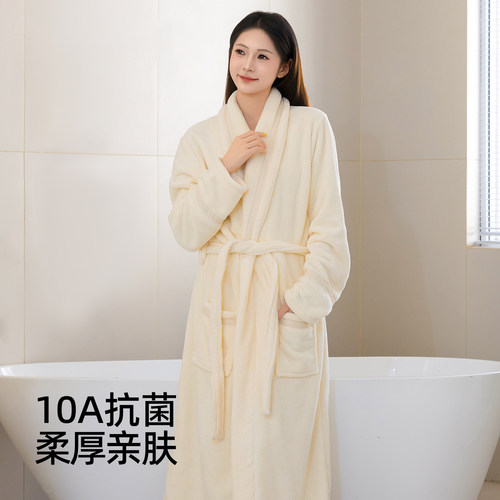 10A抗菌浴袍女浴衣吸水速干洗完澡穿的睡袍长款大人可穿式浴巾冬