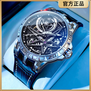 腕表 潮流炫酷初高中生个性 双子星手表男士 全自动纯机械表镂空时尚