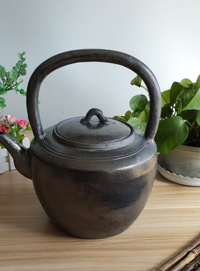 古州泥匠平定砂锅黑砂大茶壶煮茶泡茶全手工烧水壶手工家用茶壶