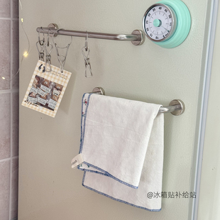 304不锈钢磁吸置物杆家用厨房冰箱洞洞板磁性收纳挂杆磁铁抹布架