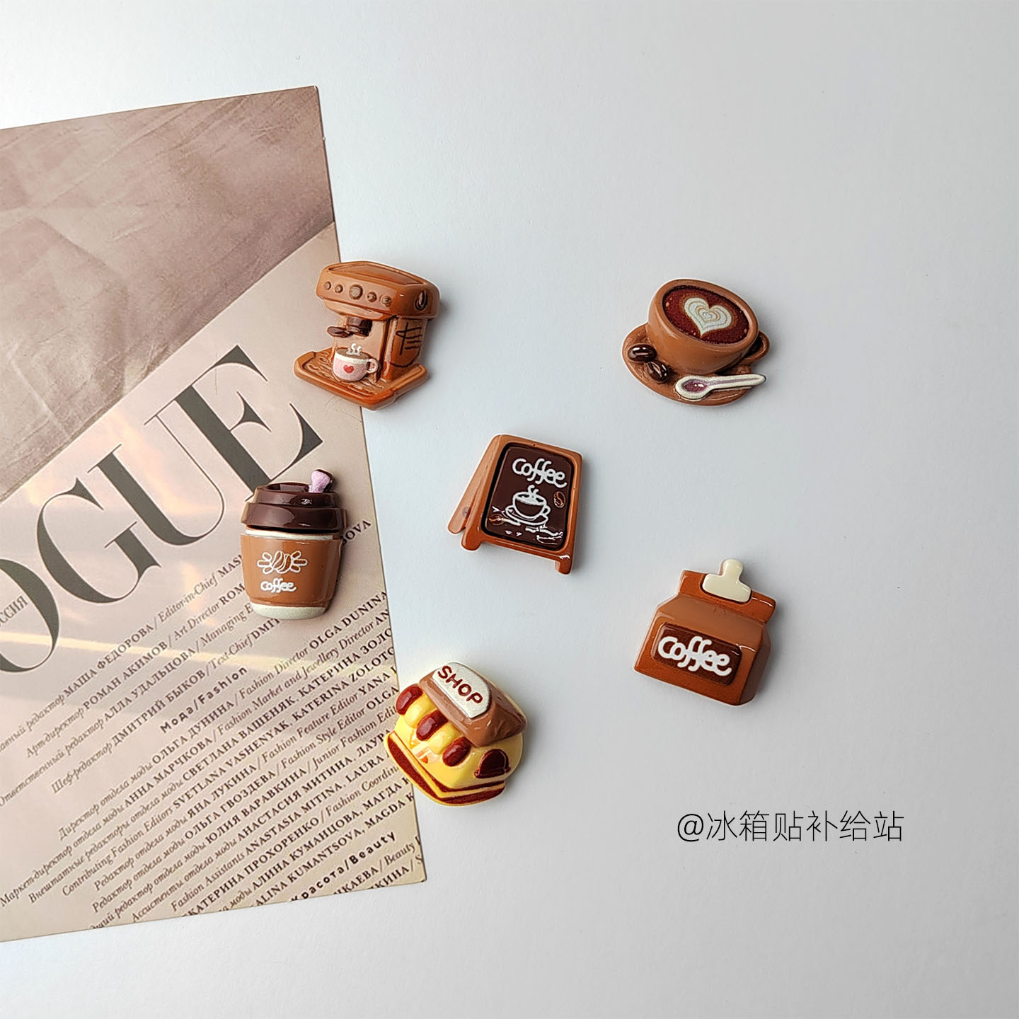 食玩美式卡布奇诺迷你洞洞板磁贴