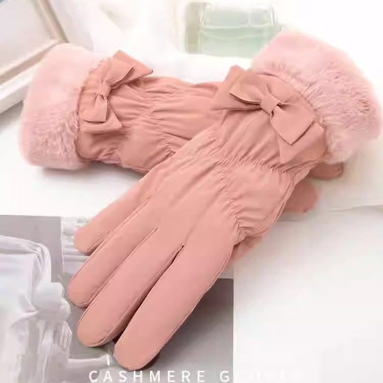 手套女韩版冬季加绒加厚保暖防风抗寒防雨雪骑电动自行车手套触屏