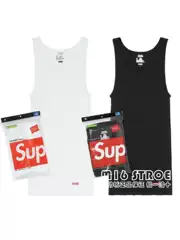 Lightning Delivery Supreme 25Ss Hanes Tank Tops Pure Cotton Base Layer Black and White Solid Color Tank Top