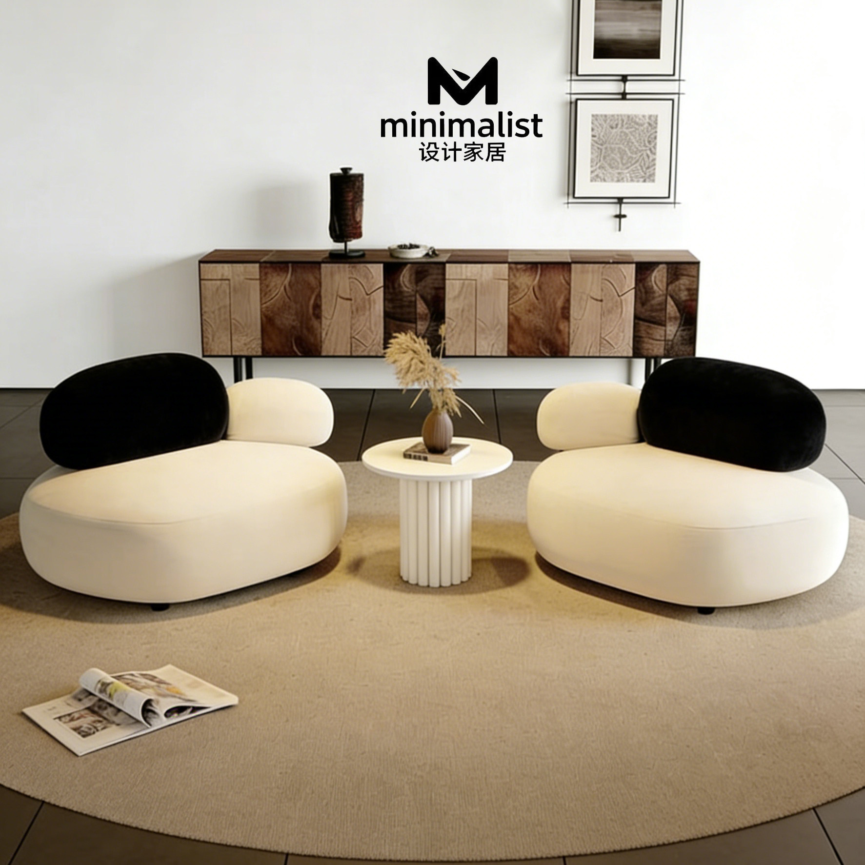 简约复古异形鹅卵石沙发客厅小户型设计师美容院服装店接待休息区,住宅家具,布艺沙发,淘宝优惠券,粉丝福利购,淘宝优惠卷