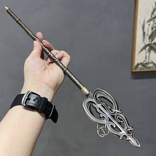 西游记纯铜柄唐僧法杖禅杖影视道具寺庙摆件个人把玩锻打桌面兵器