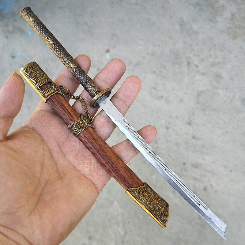 迷你康熙茶刀微型桌面模型茶剑刀具茶道古兵器未开刃摆件茶刀